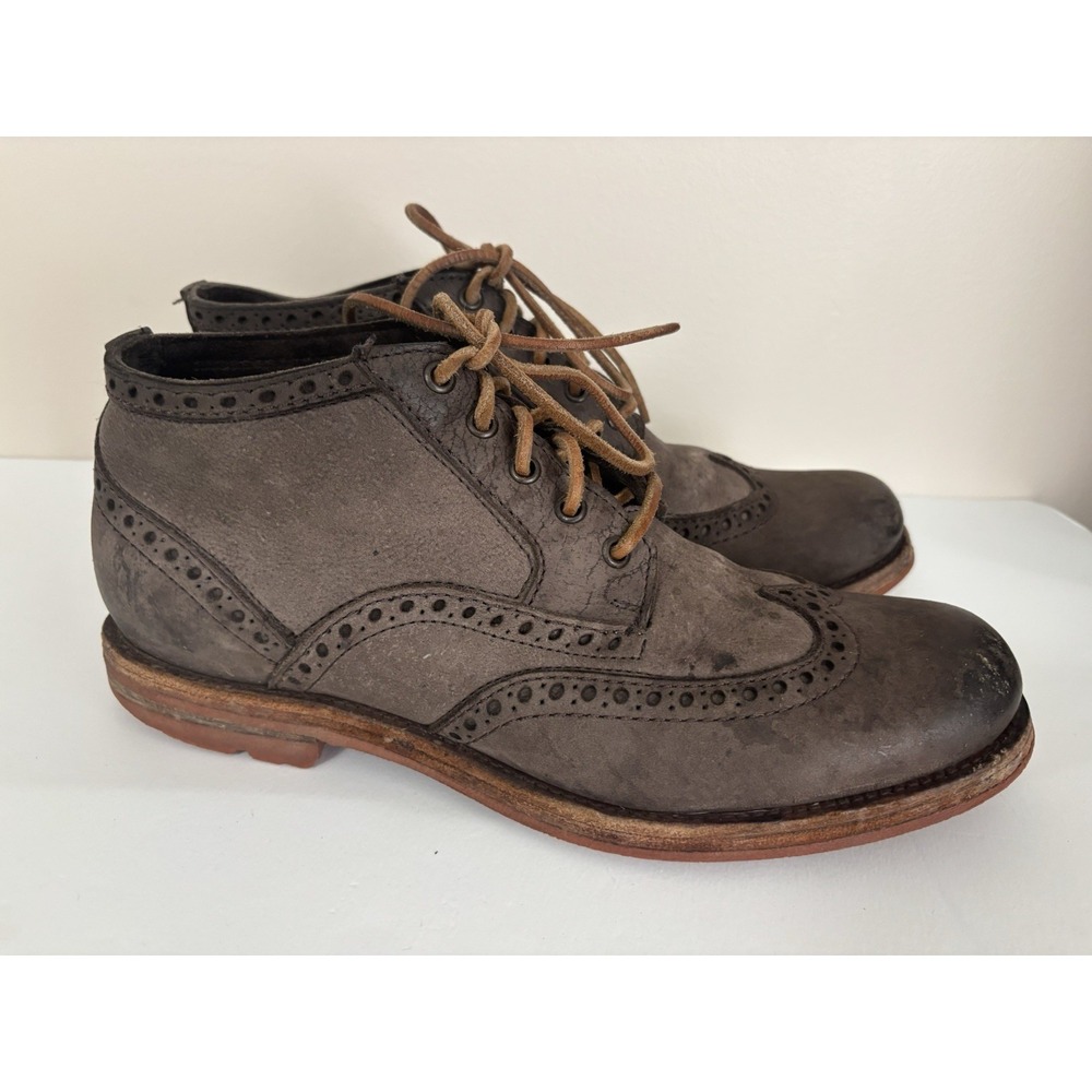 Frye Phillip Lug Wingtip Chukka Boots Shoes Men's Size 14 Gray Aged